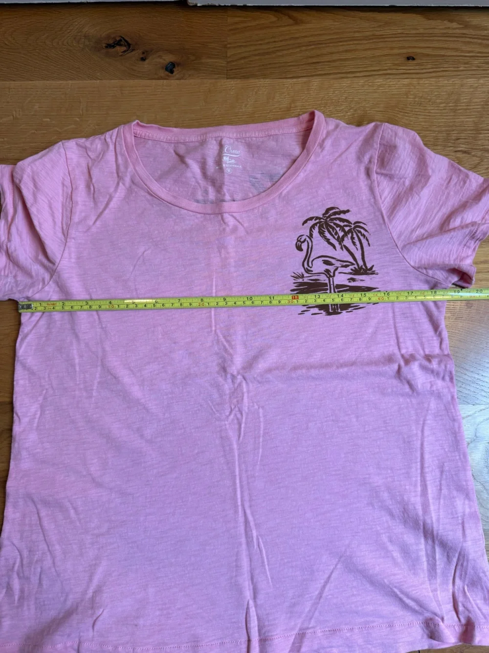 JCrew Pink Flamingo Seaside Club Graphic Tee